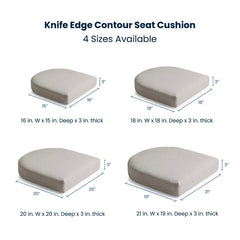 Contour Chair Cushion - Pacific Blue, 16 in. x 15 in.