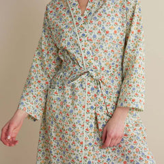 Printed Voile Women's Kimono Robe - Meadow Song, M/L