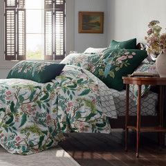 Peacock Decorative Square Pillow Cover - Green Multi