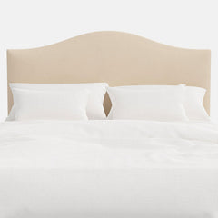 Saddle Velvet Headboard - Pearl, Queen