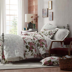 Victorian Bloom Premium Smooth Wrinkle-Free Sateen Duvet Cover - Ivory Multi, King/Cal. King
