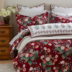 Dahlia Classic Cool Cotton Percale Comforter - Dark Red, Twin/Twin XL