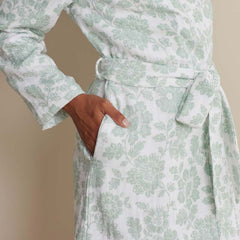 Textured Gauze Cotton Robe - Misty Meadows, XXL