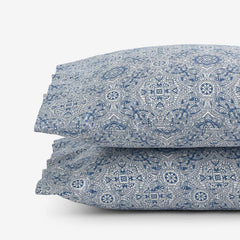 Floral Tapestry Premium Smooth Sateen Pillowcase Set - Blue, King