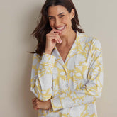 Printed Pima Cotton Women's Button-Down Pajama Set - Avignon, M