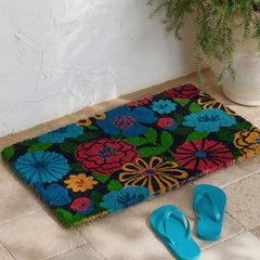 Summer Novelty Coir Doormat - Flower Garden, 18 in. x 30 in.