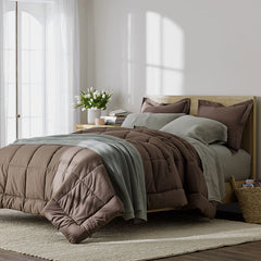 Classic Cool Cotton Percale Comforter - Coffee, King/Cal King