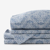 Floral Tapestry Premium Smooth Sateen Bed Sheet Set - Blue, Full