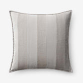 Velvet Linen Stripe Decorative Square Pillow Cover - Gray, 20 in. x 20 in.