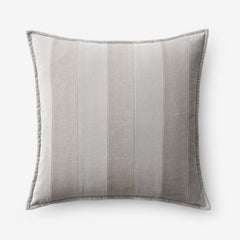 Velvet Linen Stripe Decorative Square Pillow Cover - Gray, 20 in. x 20 in.
