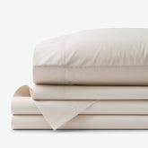 Solid Garment Washed Cotton Percale Bed Sheet Set - Buff, Twin XL