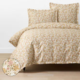 Joyful Floral Classic Smooth Sateen Duvet Cover - Gold, King/Cal. King