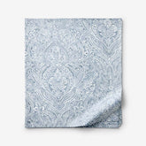 Paisley Grace Floral Premium Smooth Wrinkle-Free Sateen Flat Bed Sheet - Blue, King/Cal. King
