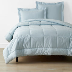 Classic Cool Cotton Percale Comforter - Pale Blue, Full/Queen