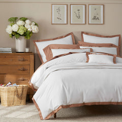 Solid Border Classic Cool Cotton Percale Sham - Clay, Euro