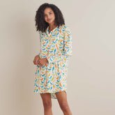 Printed Poplin Women's Nightshirt - Spring Birds, XXL