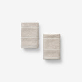 Textured Stripe Washcloths, Set of 2 - Alabaster