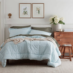 Classic Cool Cotton Percale Comforter - Pale Blue, Full/Queen