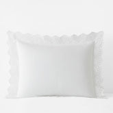 Eyelet Classic Cool Cotton Percale Solid Sham - White, King