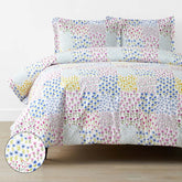 Tiny Blossoms Classic Cool Organic Cotton Percale Duvet Cover Set - White Multi, Full