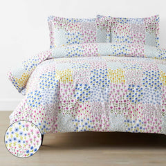 Tiny Blossoms Classic Cool Organic Cotton Percale Duvet Cover Set - White Multi, Twin/Twin XL