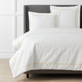 Scallop Embroidered Premium Cool Egyptian Percale Duvet Cover - Yellow, King/Cal King