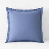 Solid Garment Washed Cotton Percale Sham - Denim Blue, Euro