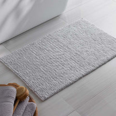 Thin Stripe Bath Rug - Silver, 17 in. x 24 in.