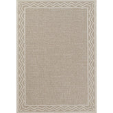 Wave Border Outdoor Rug - Gray, 2' 7" W x 7' 6" Runner