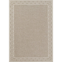 Wave Border Outdoor Rug - Gray, 2' x 3'