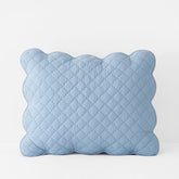 Scallop Quilted Sham - Blue Sea, King
