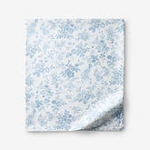 Whisper Fleur Premium Smooth Wrinkle-Free Sateen Flat Bed Sheet - Blue Mist, King/Cal. King