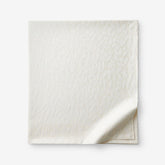 Jacquard Leaf Yarn-Dyed Premium Smooth Supima® Cotton Wrinkle-Free Sateen Flat Bed Sheet - Ivory, Queen