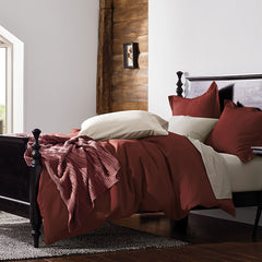 Classic Ultra-Cozy Cotton Velvet Flannel Pillowcase Set - Rust, King