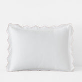Embroidered Scallop Classic Smooth Sateen Solid Sham - Blush, King