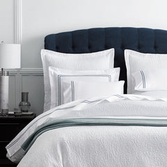 Dorset Stripe Luxe Smooth Egyptian Cotton Sateen Sham - Blue, Standard