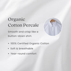 Classic Cool Organic Cotton Percale Solid Sham - Ocean Blue, Standard