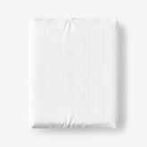 Dobby Stripe Classic Smooth Wrinkle-Free Sateen Fitted Bed Sheet - White, Twin XL