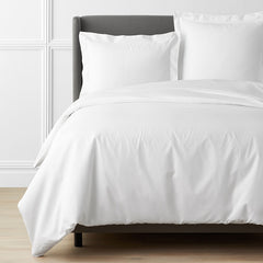 Luxe Smooth Egyptian Cotton Sateen Duvet Cover - White, Oversized King/Cal. King