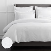 Hewett Luxe Smooth Egyptian Cotton Sateen Duvet Cover - White, Oversized King/Cal King