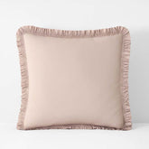 Solid Ruffle Garment Washed Cotton Percale Sham - Rose, Euro