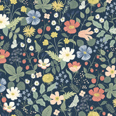 Strawberry Fields Traditional Wallpaper - Blue, Roll