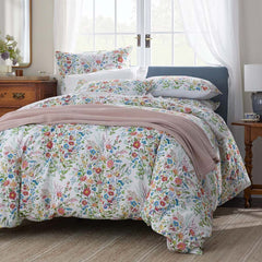 Springtime Bouquets Duvet Cover - White, King/Cal. King