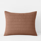 Premium Breathable Washed Linen Solid Quilted Sham - Clay, Standard