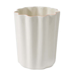 Scallop Waste Basket - Cream and Amber