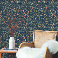 Wildwood Traditional Wallpaper - Navy, Roll