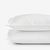Embroidered Scallop Classic Smooth Sateen Solid Pillowcase Set - Light Gray, Standard