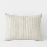Premium Smooth Cotton Sateen Solid Quilted Sham - Cream, Standard