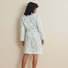 Textured Gauze Cotton Robe - Misty Meadows, XS
