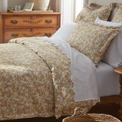 Joyful Floral Classic Smooth Sateen Comforter - Gold, Full/Queen